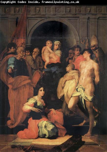 unknow artist The Madonna enthroned, with ten holy